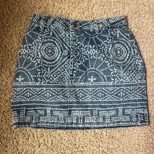 Free People Jean skirt with design